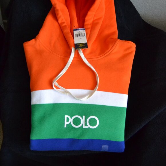 POLO RALPH LAUREN COLOR-BLOCKED DOUBLE KNITTED HOODIES - NWT $98 - Picture 8 of 8